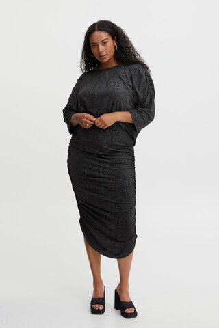 Fransa Curve Skirt in Black