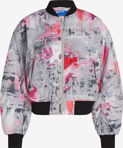 KARL LAGERFELD JEANS Välikausitakki värissä vaaleanharmaa / vaaleanpunainen / punainen, Tuotenäkymä