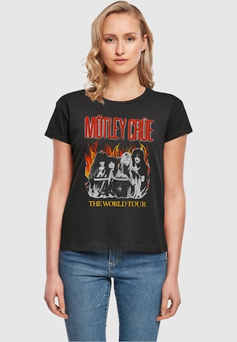 Merchcode Shirt 'Motley Crue - Vintage World Tour Flames' in Zwart: voorkant
