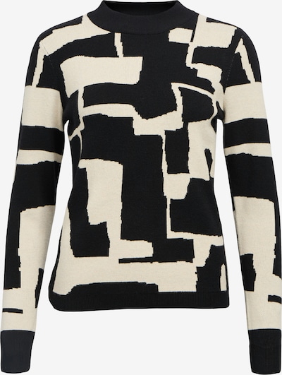 OBJECT Pulover 'OBJRay' u ecru/prljavo bijela / crna, Pregled proizvoda