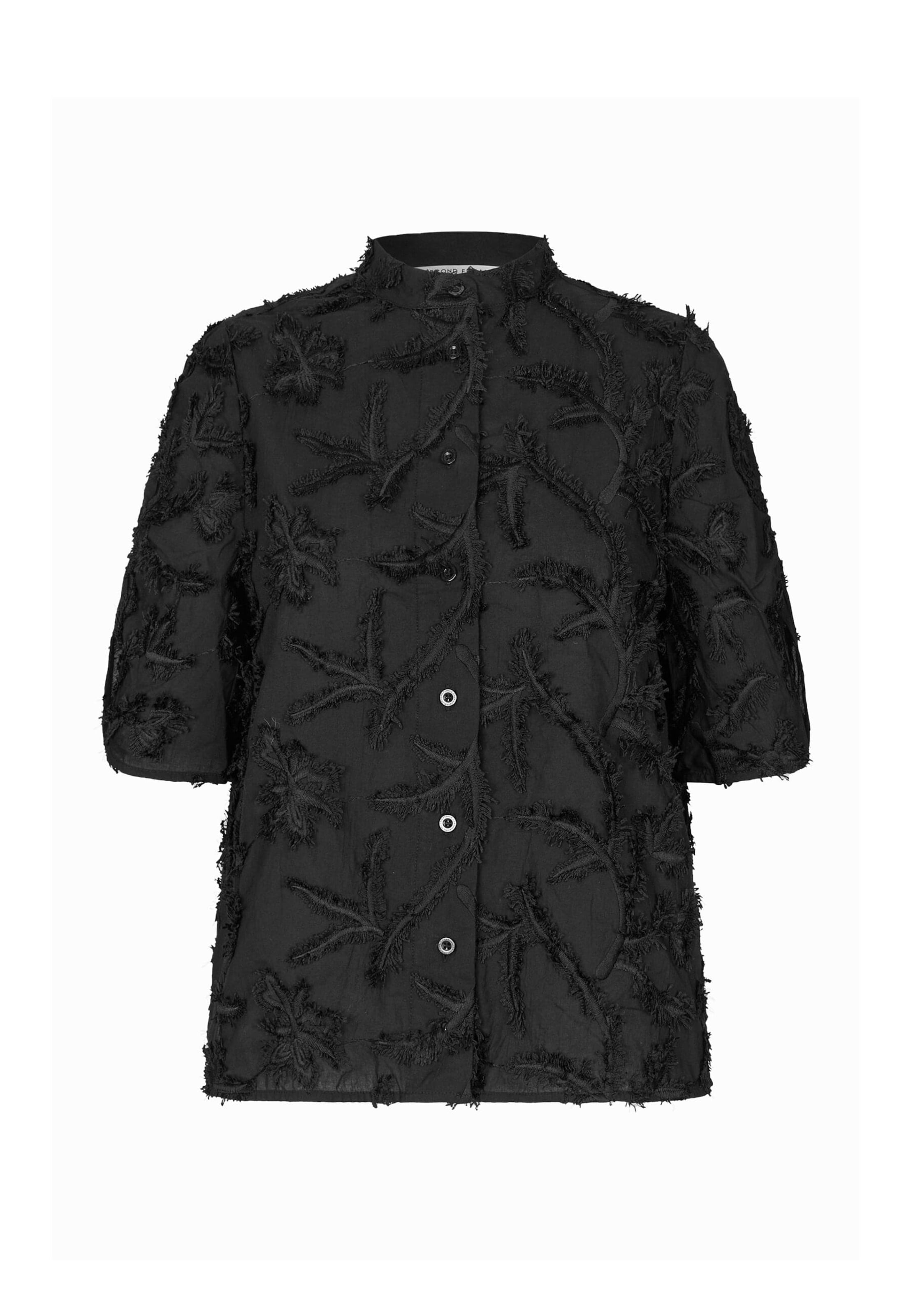 SECOND FEMALE Bluse 'Seena SS' in Schwarz: Vorderseite