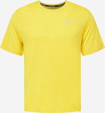 T-Shirt fonctionnel 'Miler' NIKE en jaune : devant