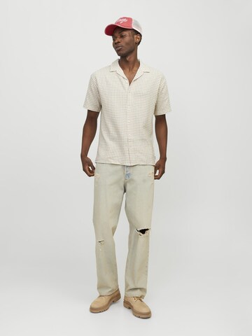 JACK & JONES Comfort fit Overhemd 'Luke' in Beige