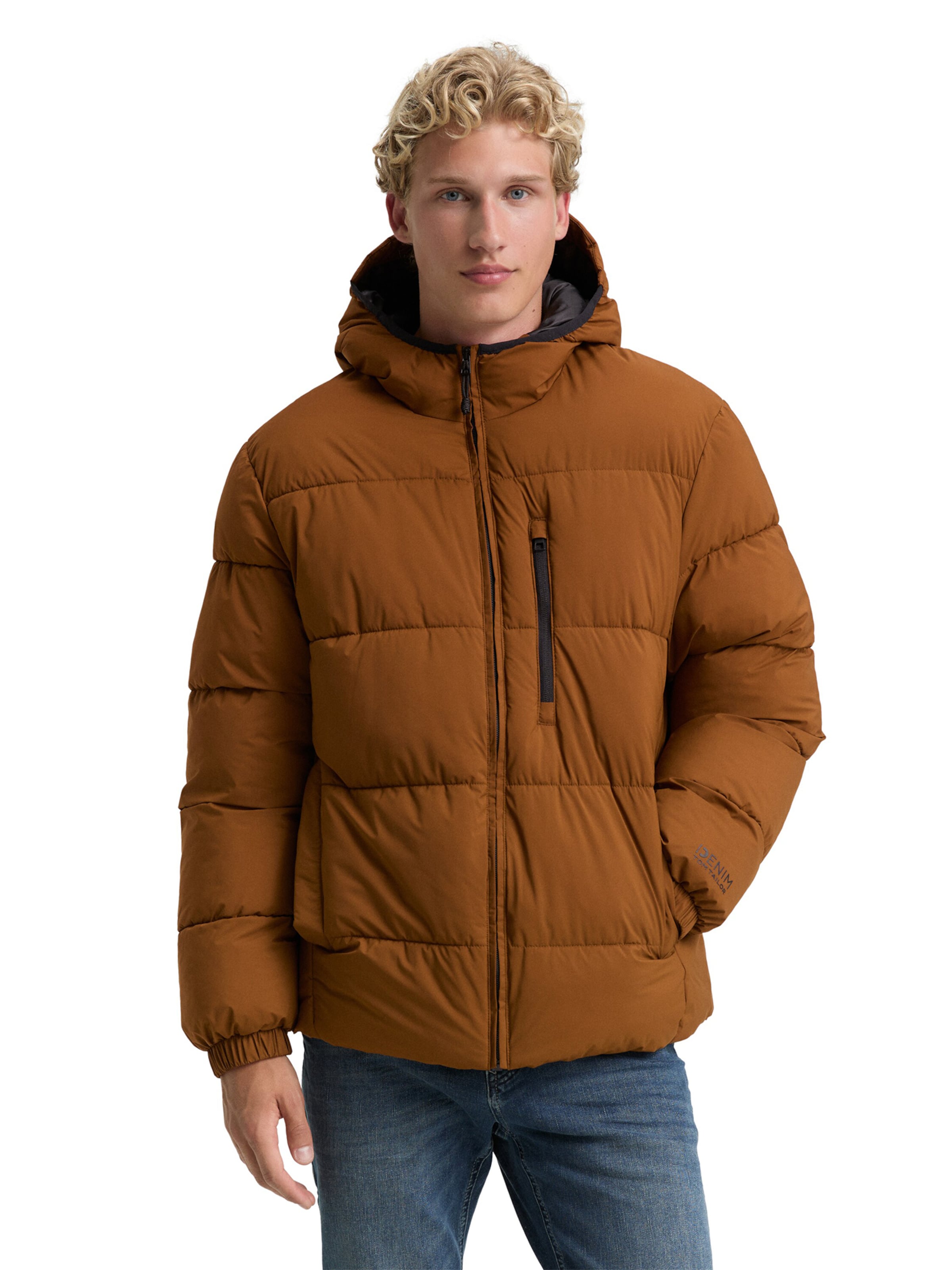 TOM TAILOR DENIM Winter Jacket in Brown: front