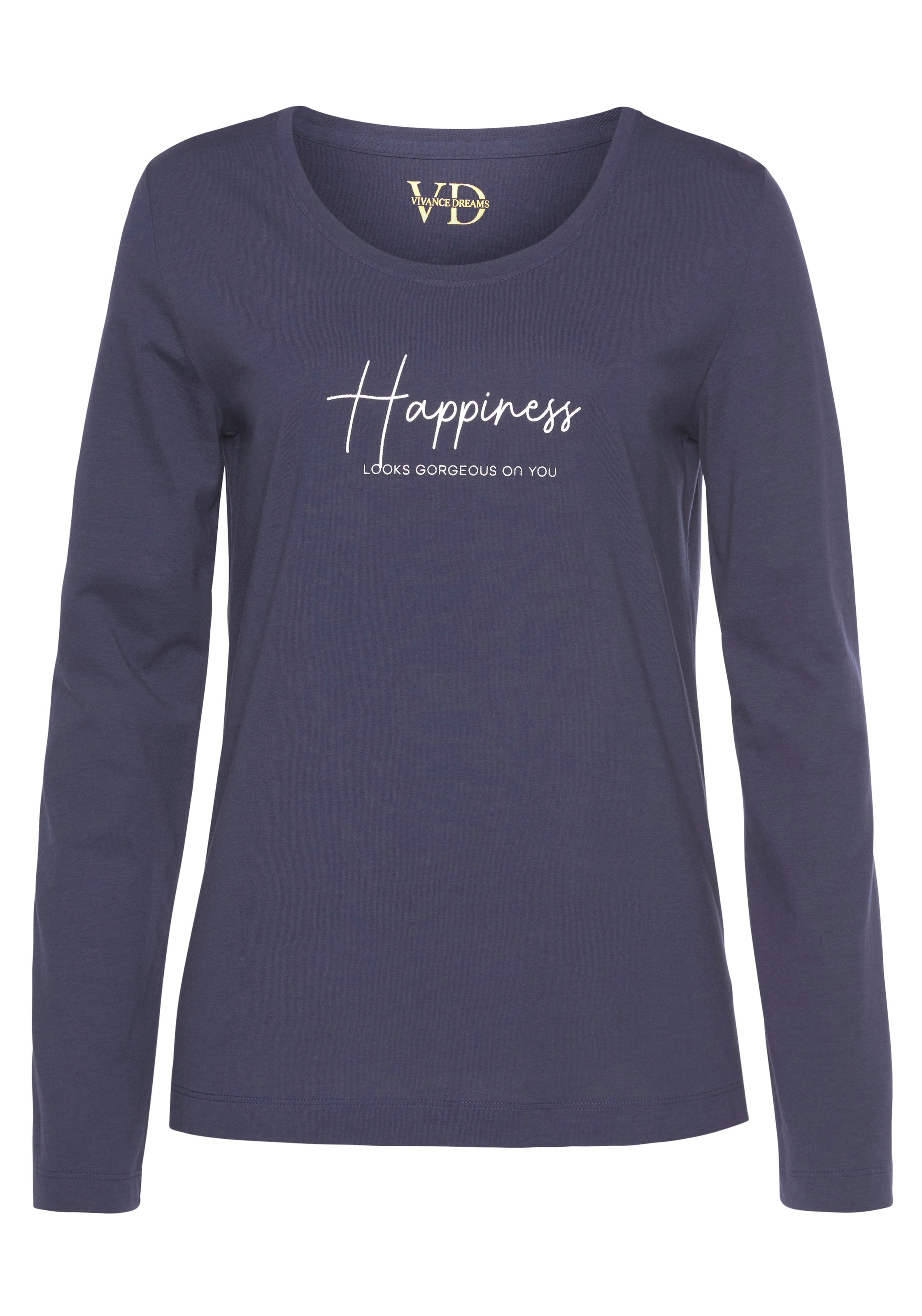 VIVANCE Tričko na spaní – modrá: přední strana