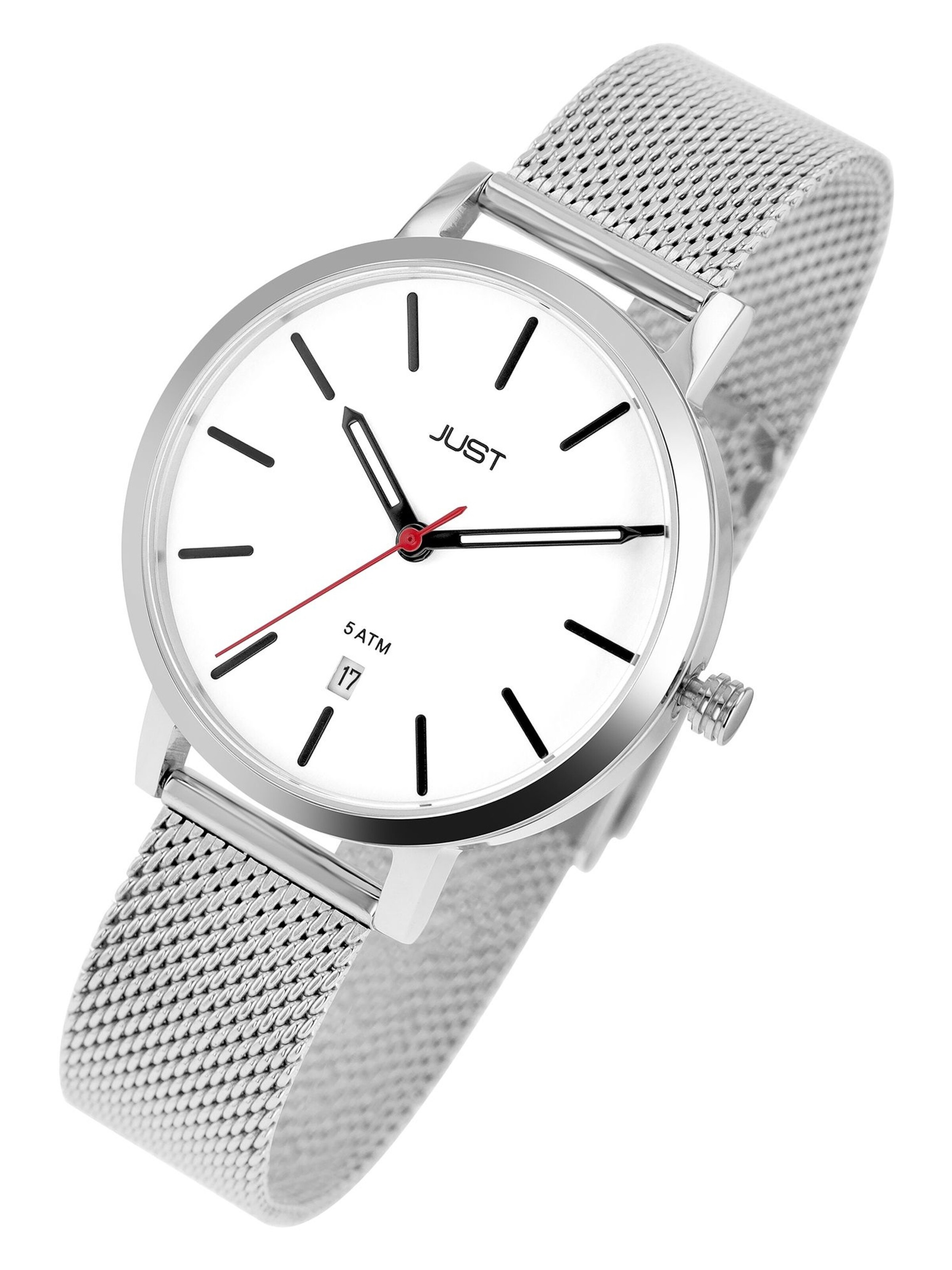 JUST Analog Watch 'Lenox, Datumsanzeige' in Silver