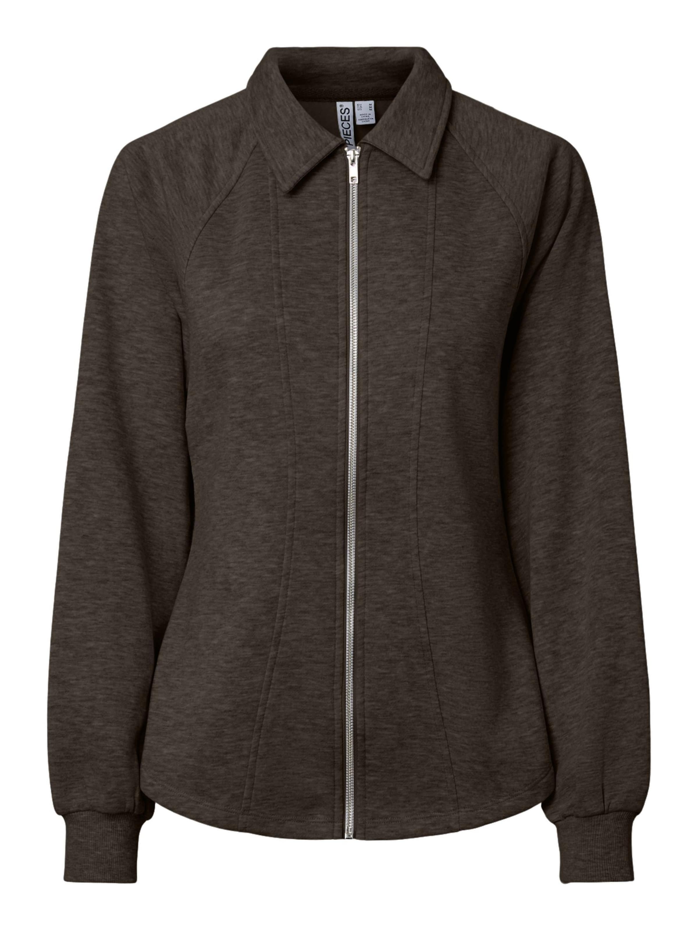 Veste de survêtement 'PCFilucca' PIECES en marron : devant