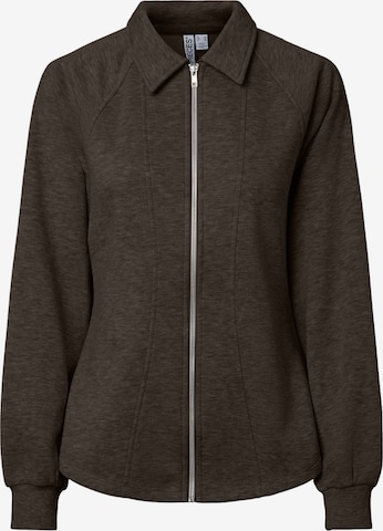 PIECES - Sudadera con cremallera 'PCFilucca' en marrón: frente
