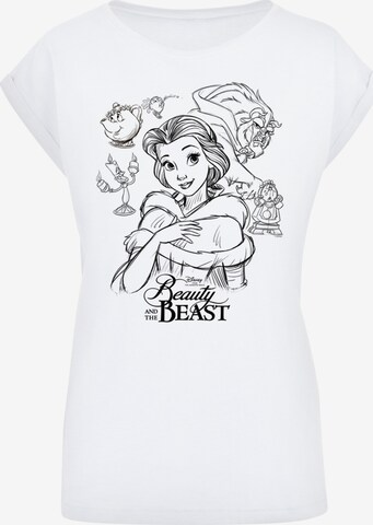 Maglietta 'Disney Die Schöne Und Das Biest' di F4NT4STIC in bianco: frontale
