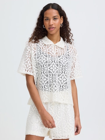 Chemisier 'IHNAIMA' ICHI en blanc : devant