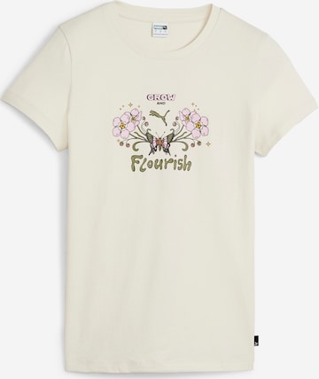 Tricou 'GROW  FLOURISH' de la PUMA pe alb: față