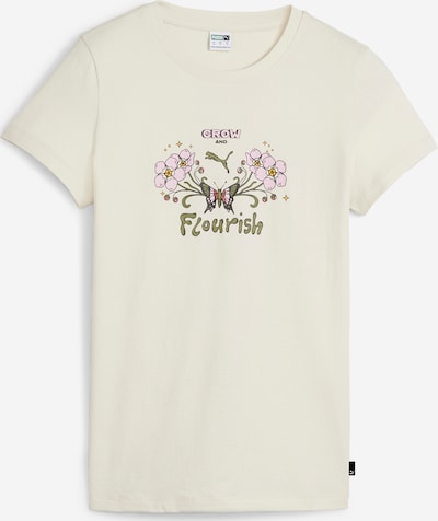 PUMA T-Shirt 'GROW  FLOURISH' in grün / rosa / weiß / wollweiß, Produktansicht