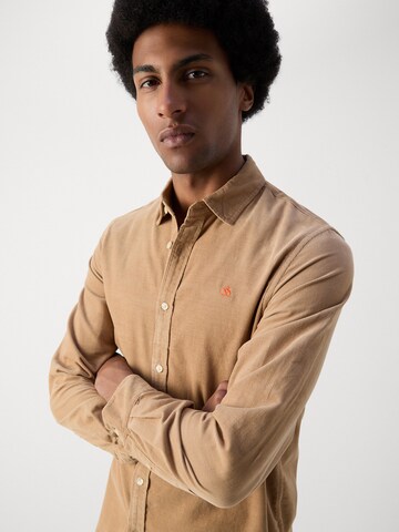SCOTCH & SODA Regular fit Button Up Shirt in Beige