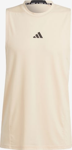 ADIDAS PERFORMANCE - Camiseta funcional 'D4T Workout' en beige: frente
