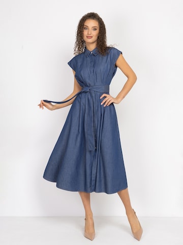 JIORO Blousejurk 'ESSENTIALS' in Blauw: voorkant
