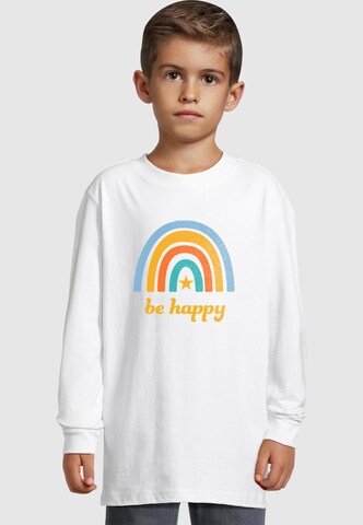 Merchcode Shirt 'Be Happy Rainbow' in Weiß: Vorderseite