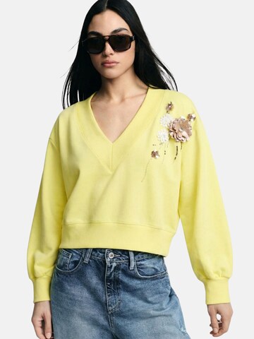 PLEASE Sweater 'PLEASE FELPA FELPA' in Yellow