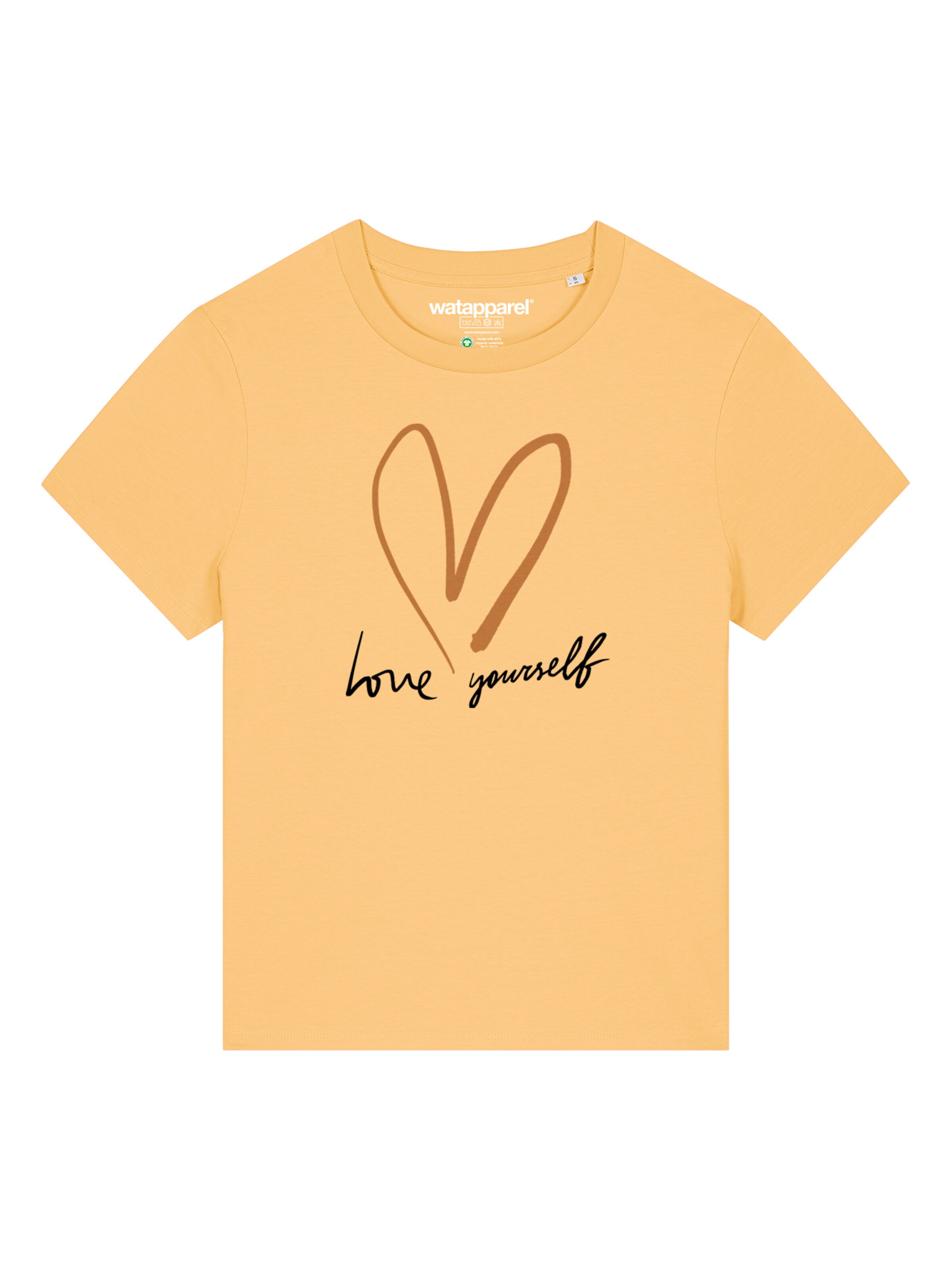 T-shirt 'Self love' Watapparel en jaune : devant