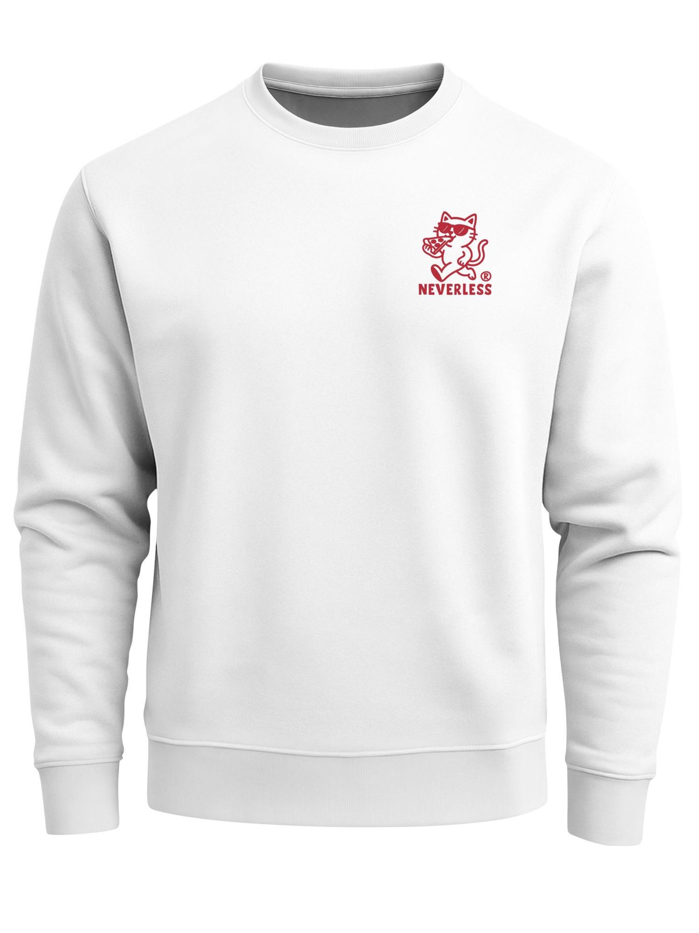 Neverless Sweatshirt 'Eat a Slice' in White