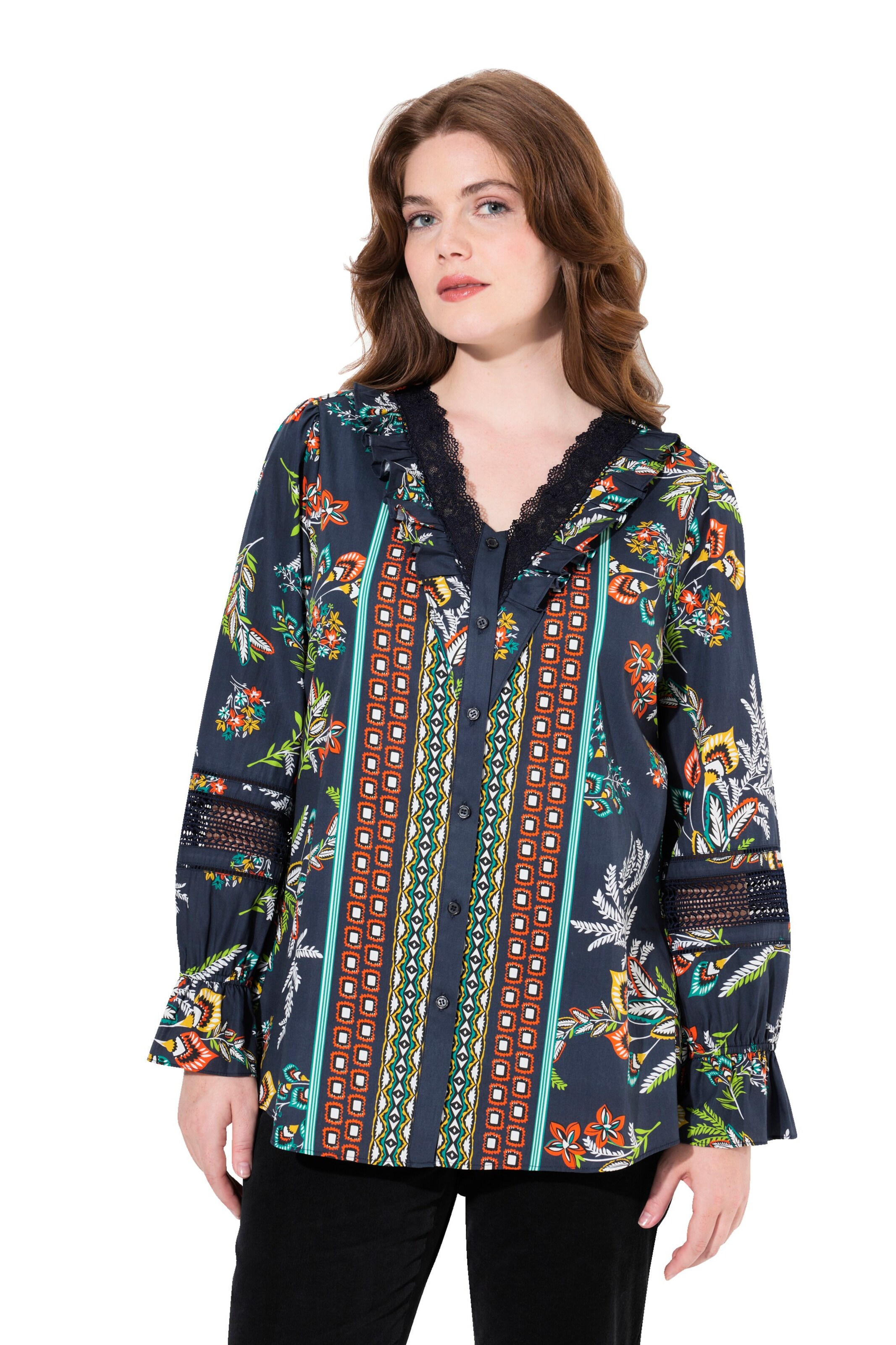 Ulla Popken Blouse in Blauw: voorkant