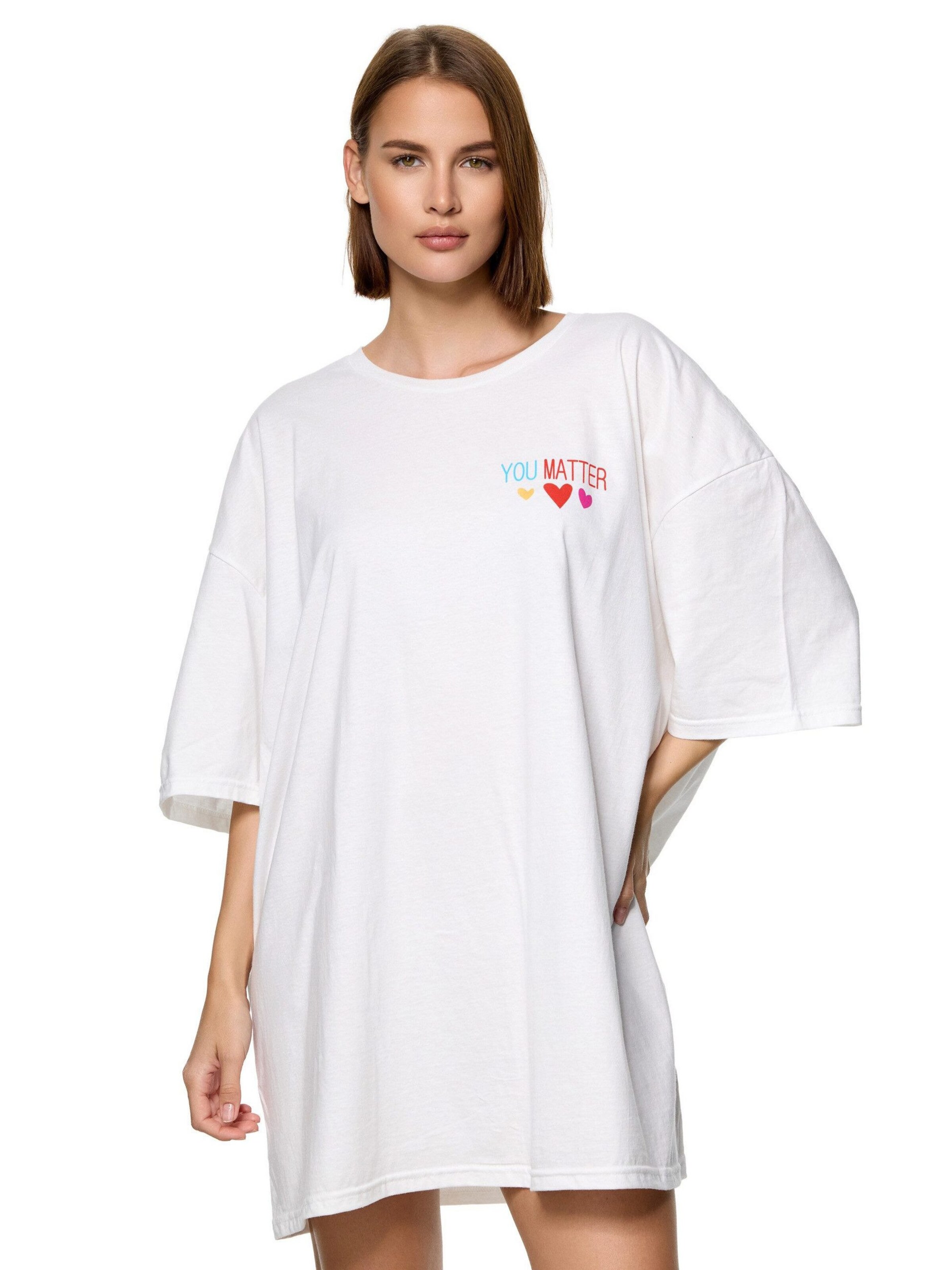 Worldclassca Oversizeshirt 'No Matter'‌‌‌‌‌‌‌‌ in Weiß: Vorderseite