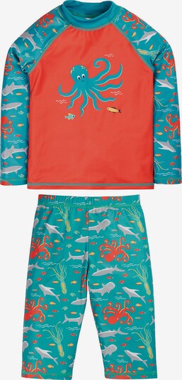Frugi Schwimmanzug 'SUN SAFE' in cyanblau / mischfarben / neonorange, Produktansicht