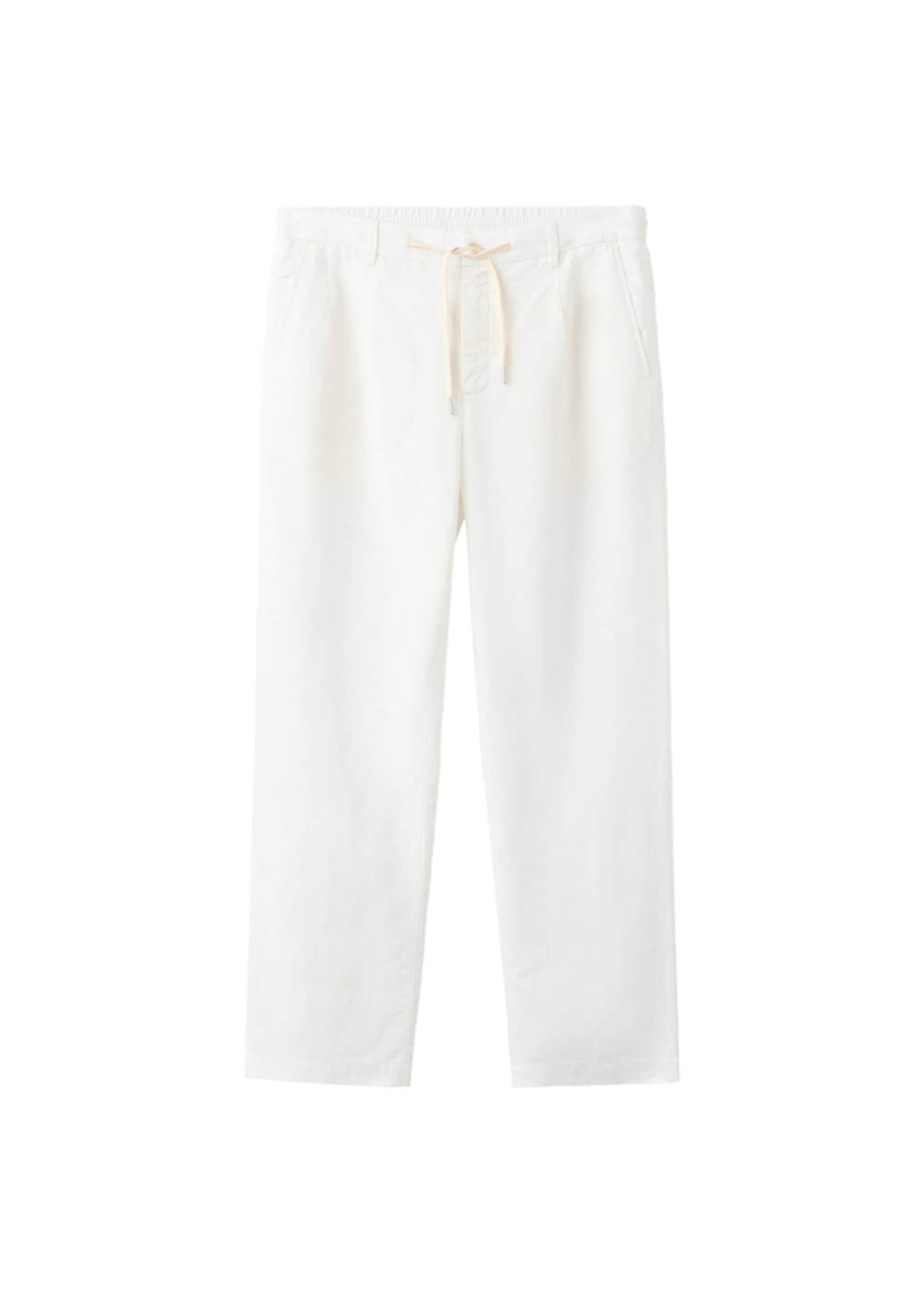 MANGO MAN Pleat-Front Pants 'Sants' in White: front