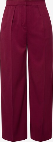 Studio Untold Wide leg Pleat-Front Pants in Red: front