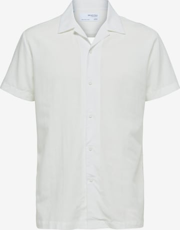 Fit confort Chemise 'REGAIR' SELECTED HOMME en blanc : devant