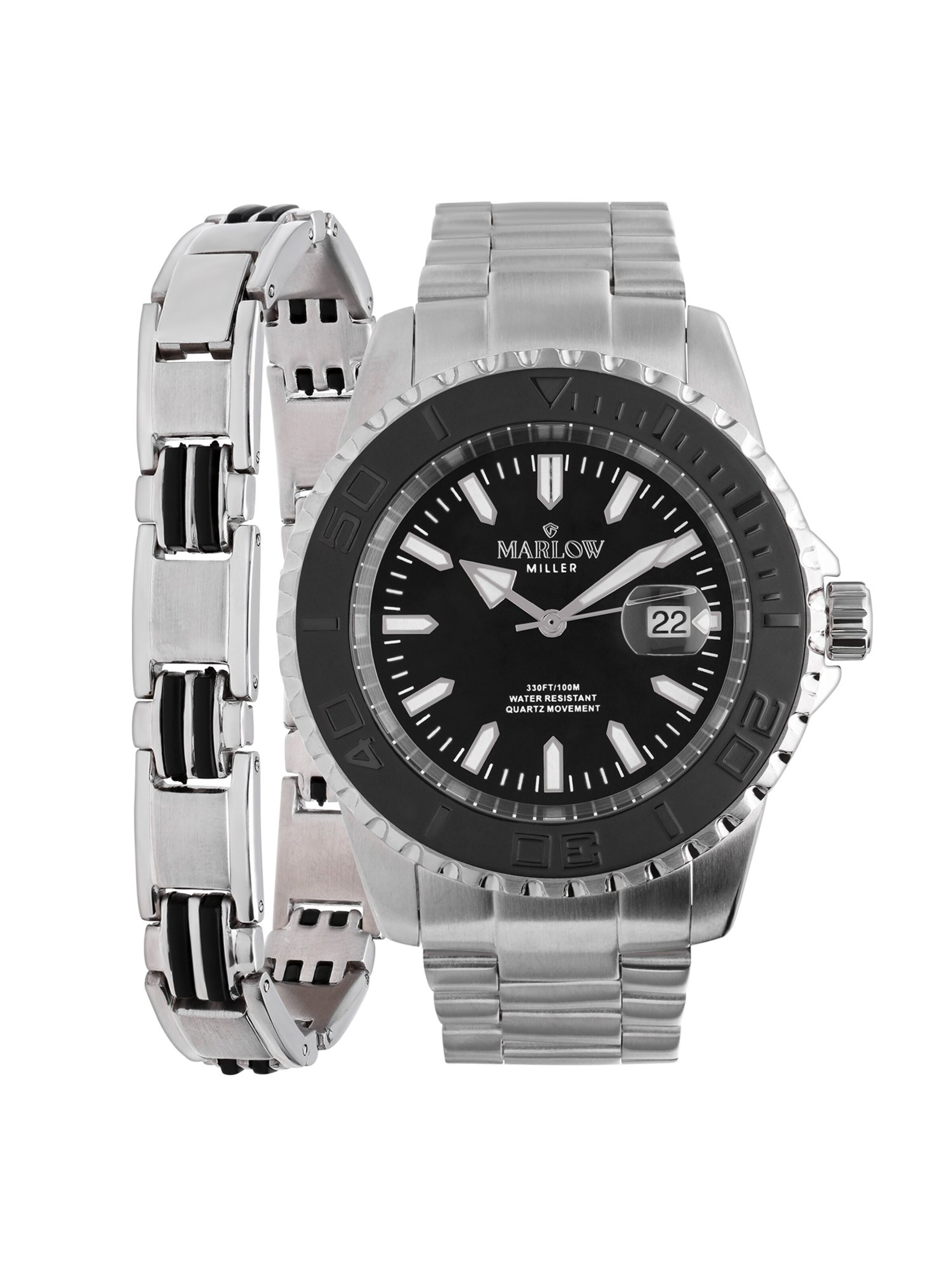 Montre à affichage analogique 'Statement' Lucardi en argent : devant