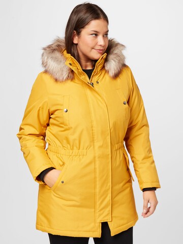 ONLY Carmakoma - Parka de inverno 'IRENA' em amarelo: frente