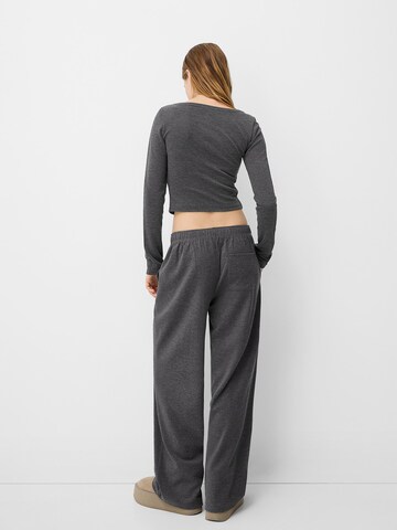 Wide Leg Pantalon Bershka en gris
