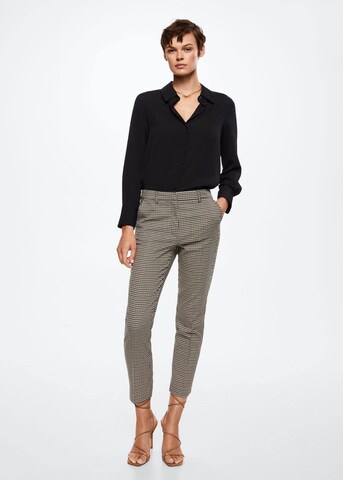 Coupe slim Pantalon à plis 'Warm' MANGO en marron