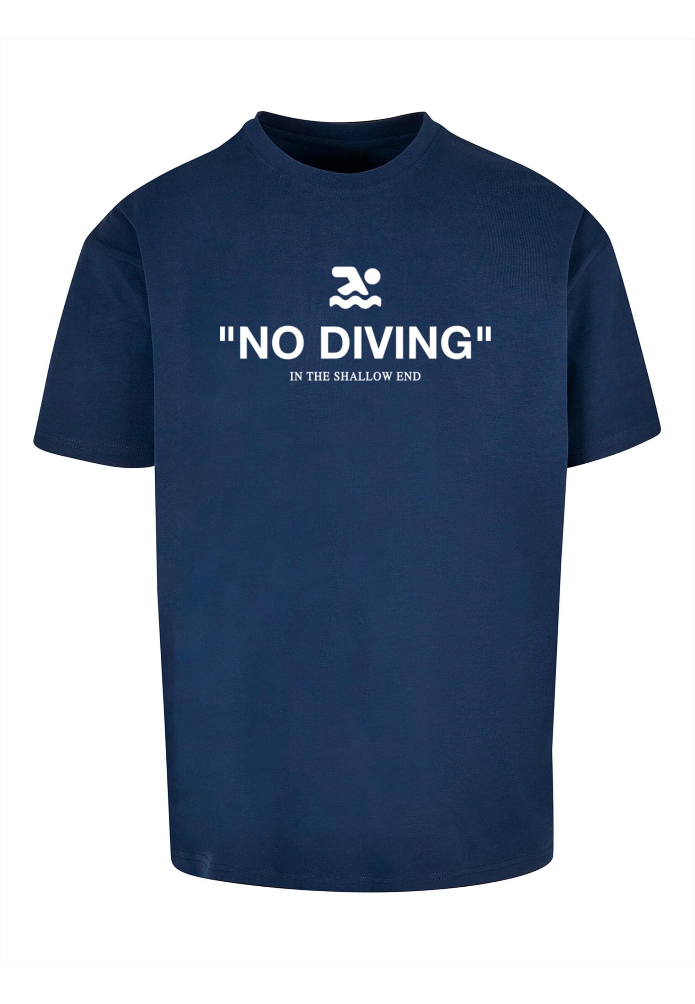MT Upscale Μπλουζάκι 'No Diving Heavy' σε μπλε: μπροστά