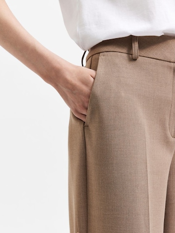 SELECTED FEMME Wide leg Pleated Pants in Brown