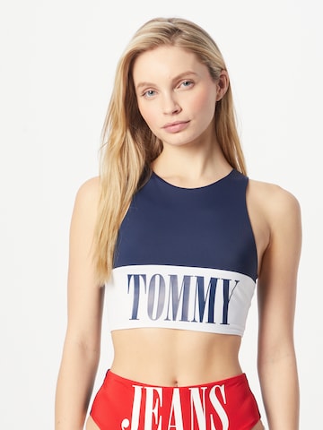 Tommy Jeans - Top de bikini en azul: frente