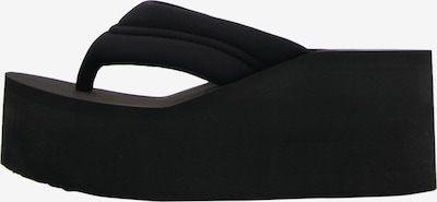 Bershka Tongs en noir, Vue avec produit