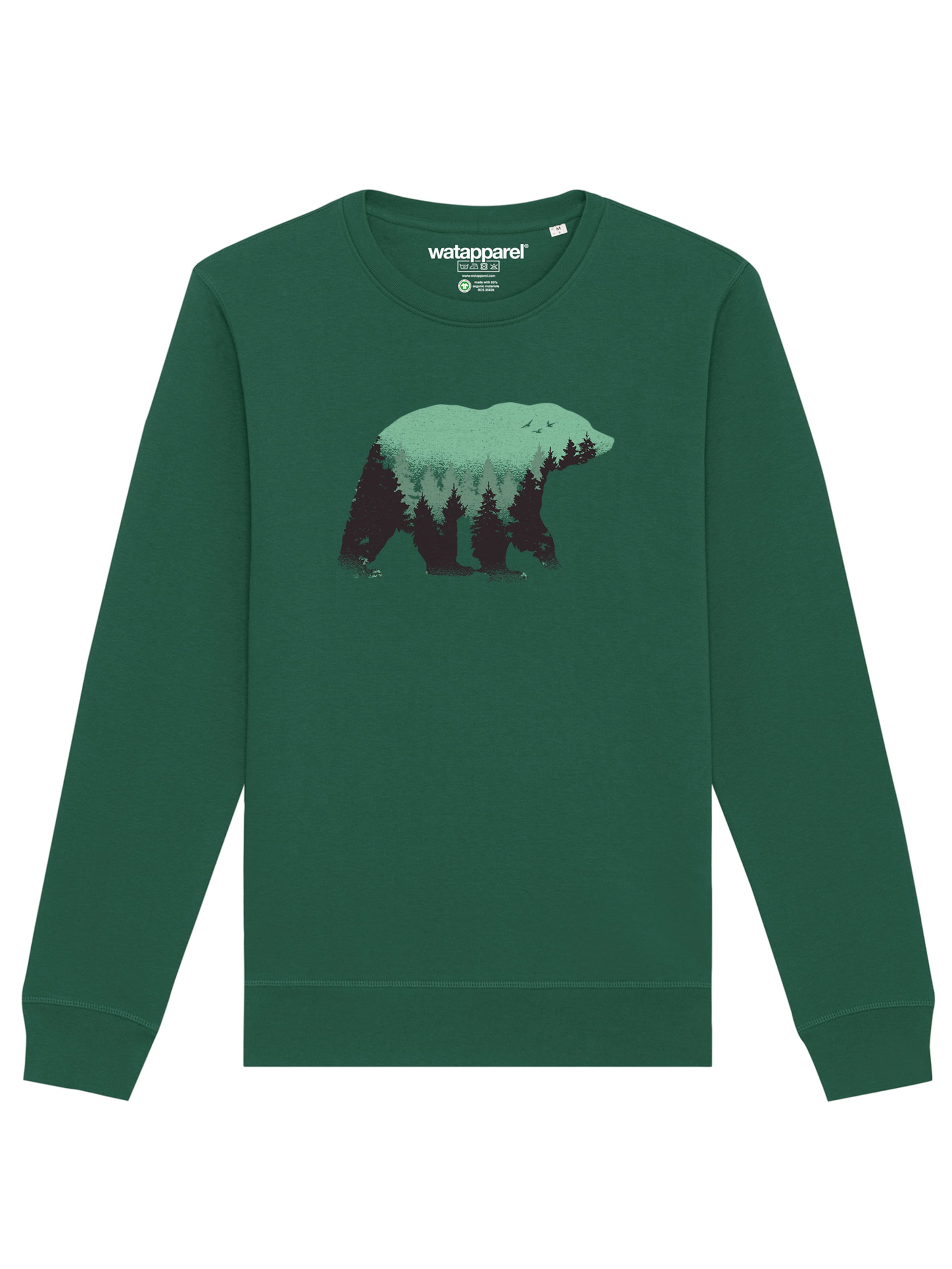 Sweat-shirt 'Waldbär' Watapparel en vert : devant