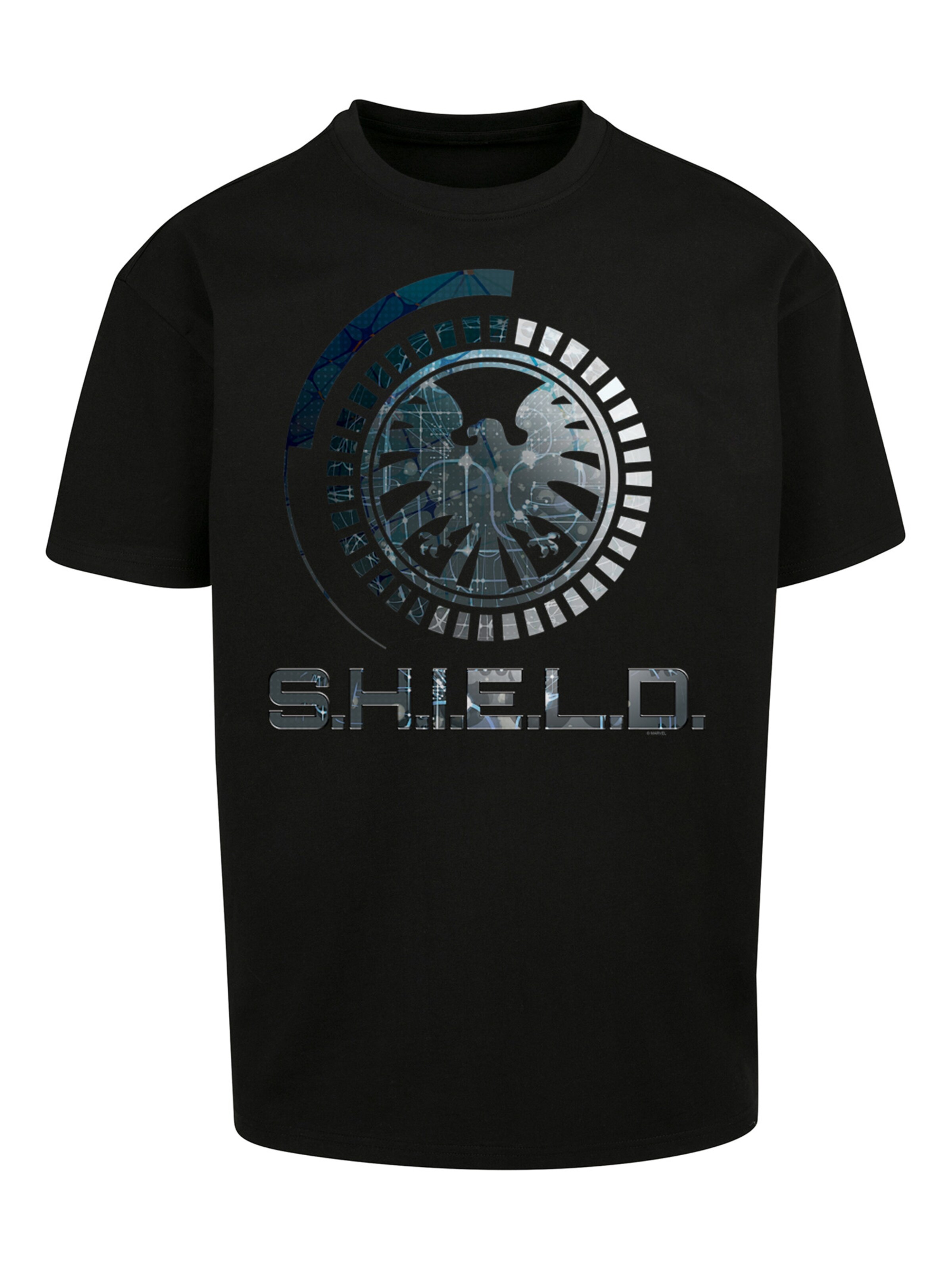F4NT4STIC Shirt 'Marvel Avengers Shield Circuits' in Black: front