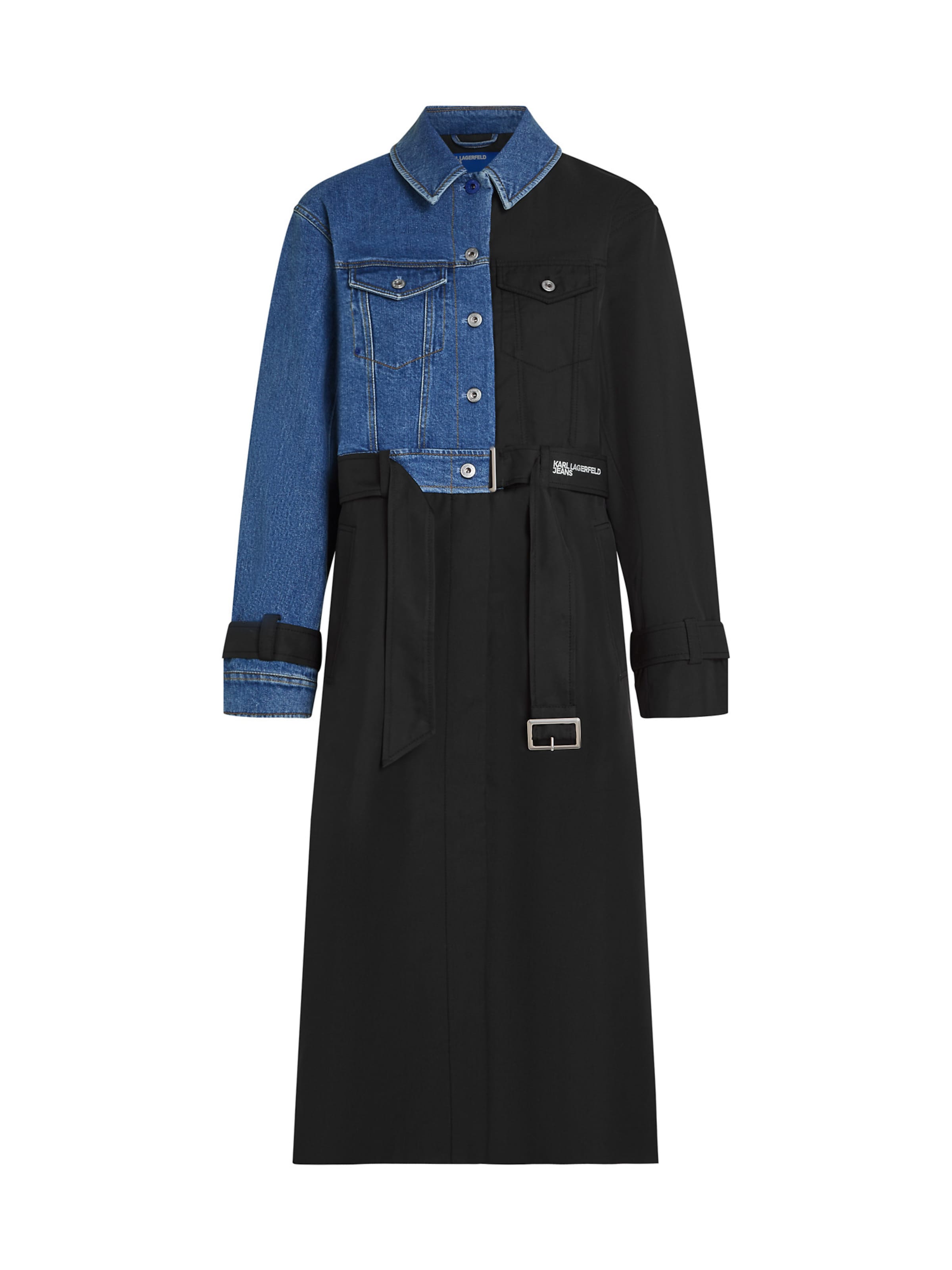 KARL LAGERFELD JEANS Prehoden plašč | modra barva: sprednja stran
