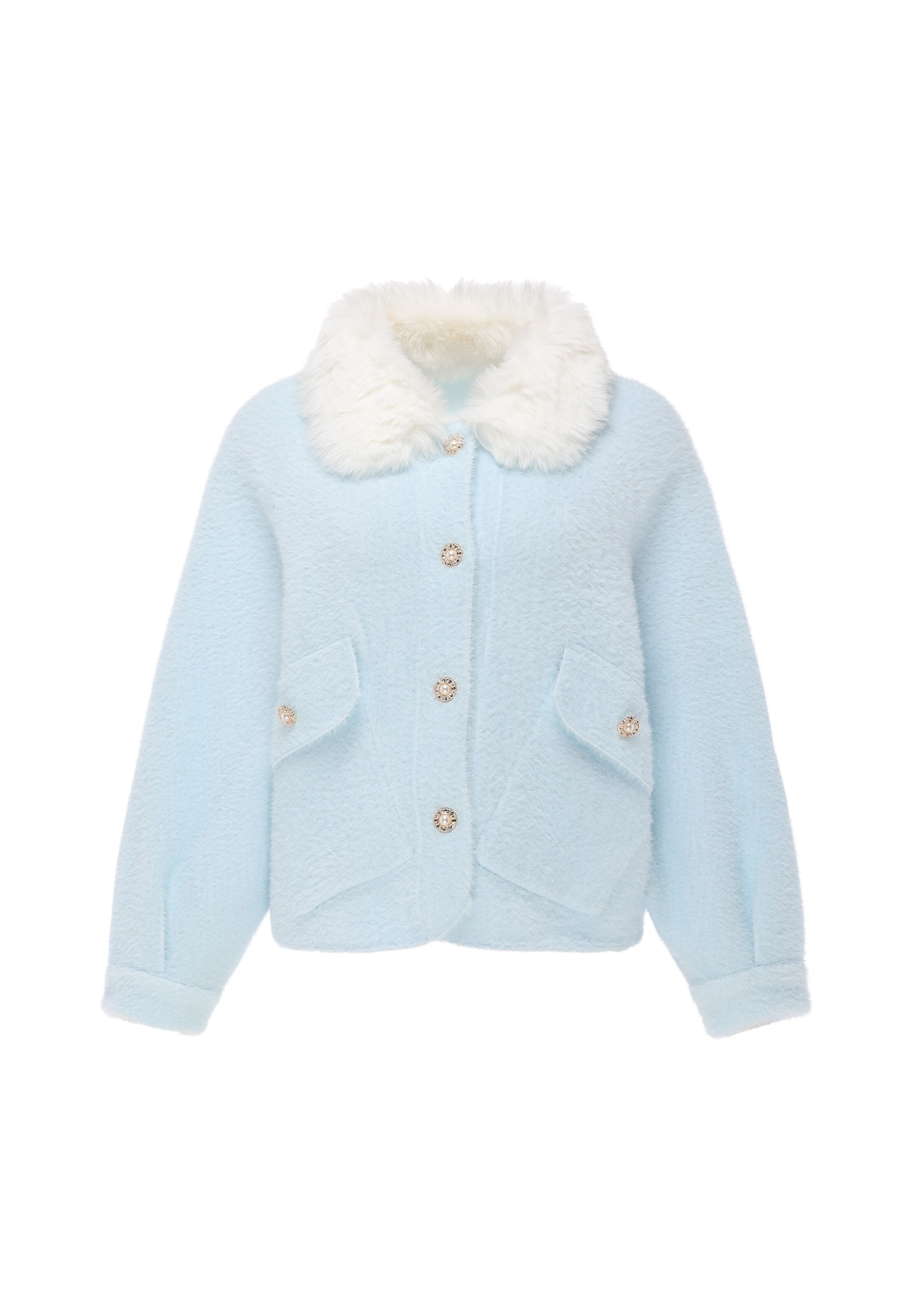 Cardigan myMo ESSENTIALS en bleu : devant