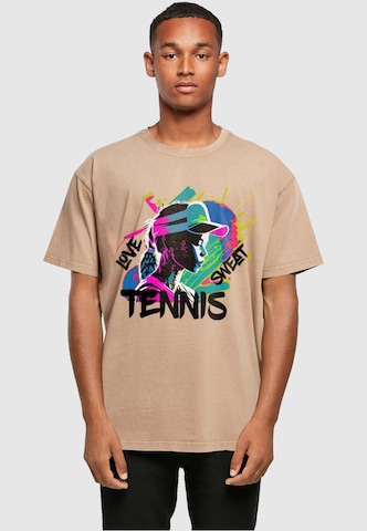 Merchcode Shirt 'Tennis Love' in Beige: voorkant