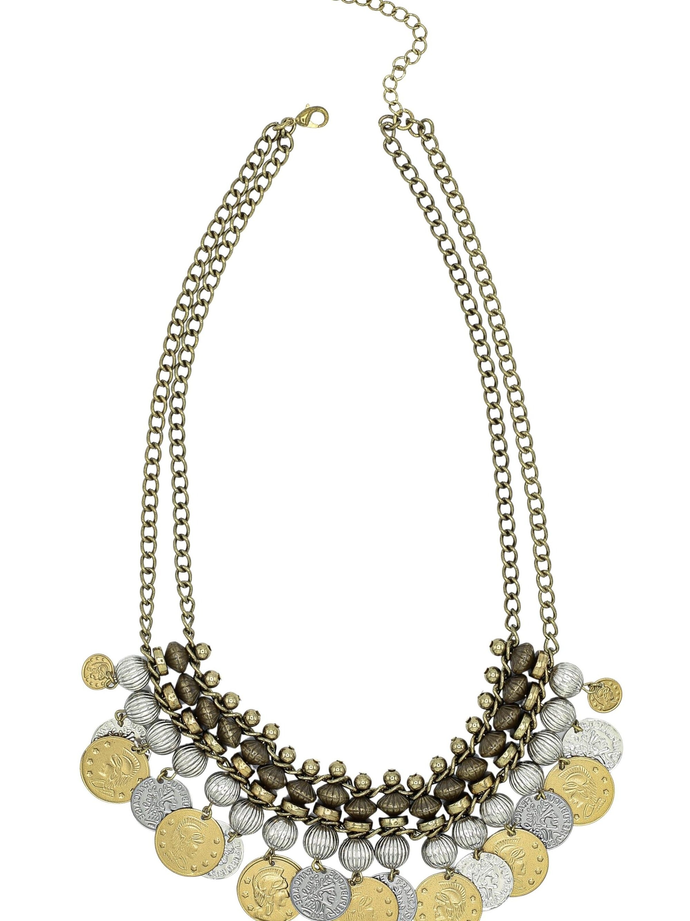 COLLEZIONE ALESSANDRO Necklace 'Münzmagie' in Gold: front