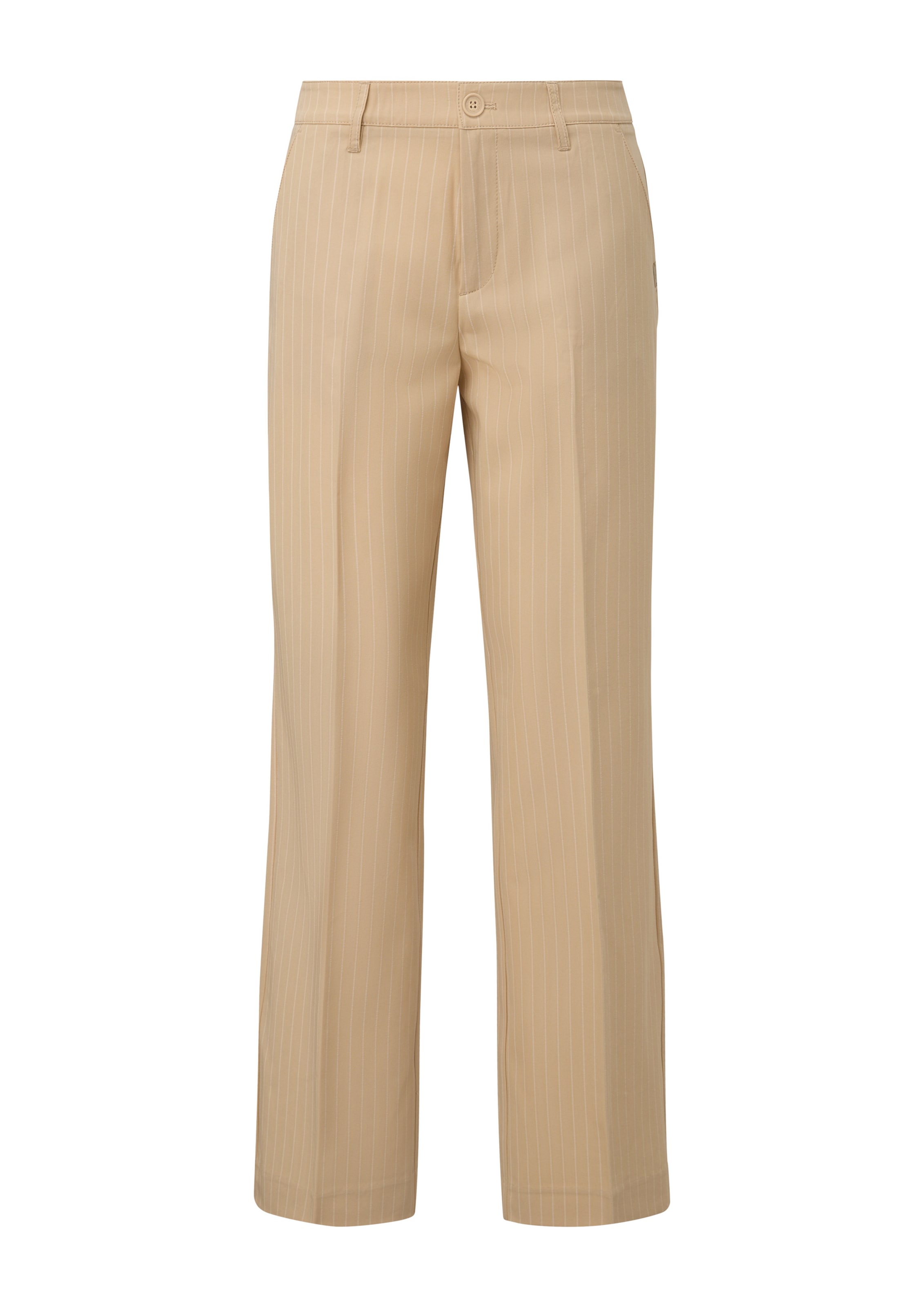QS Wide Leg Bügelfaltenhose in Beige: Vorderseite