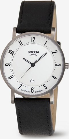Boccia Titanium Analog Watch in Black: front