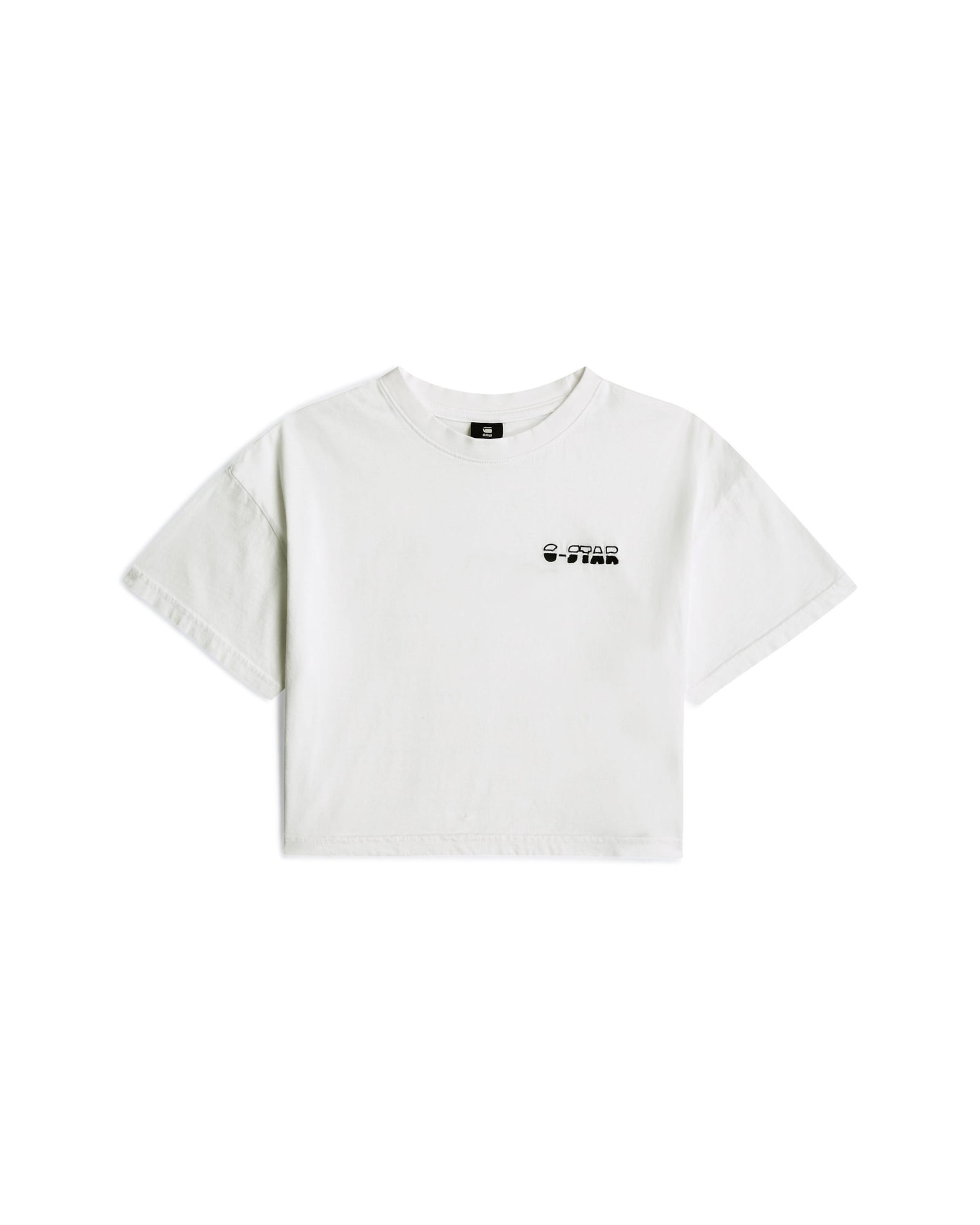 T-Shirt 'Girls Cropped Relaxed T-Shirt' G-STAR en blanc : devant