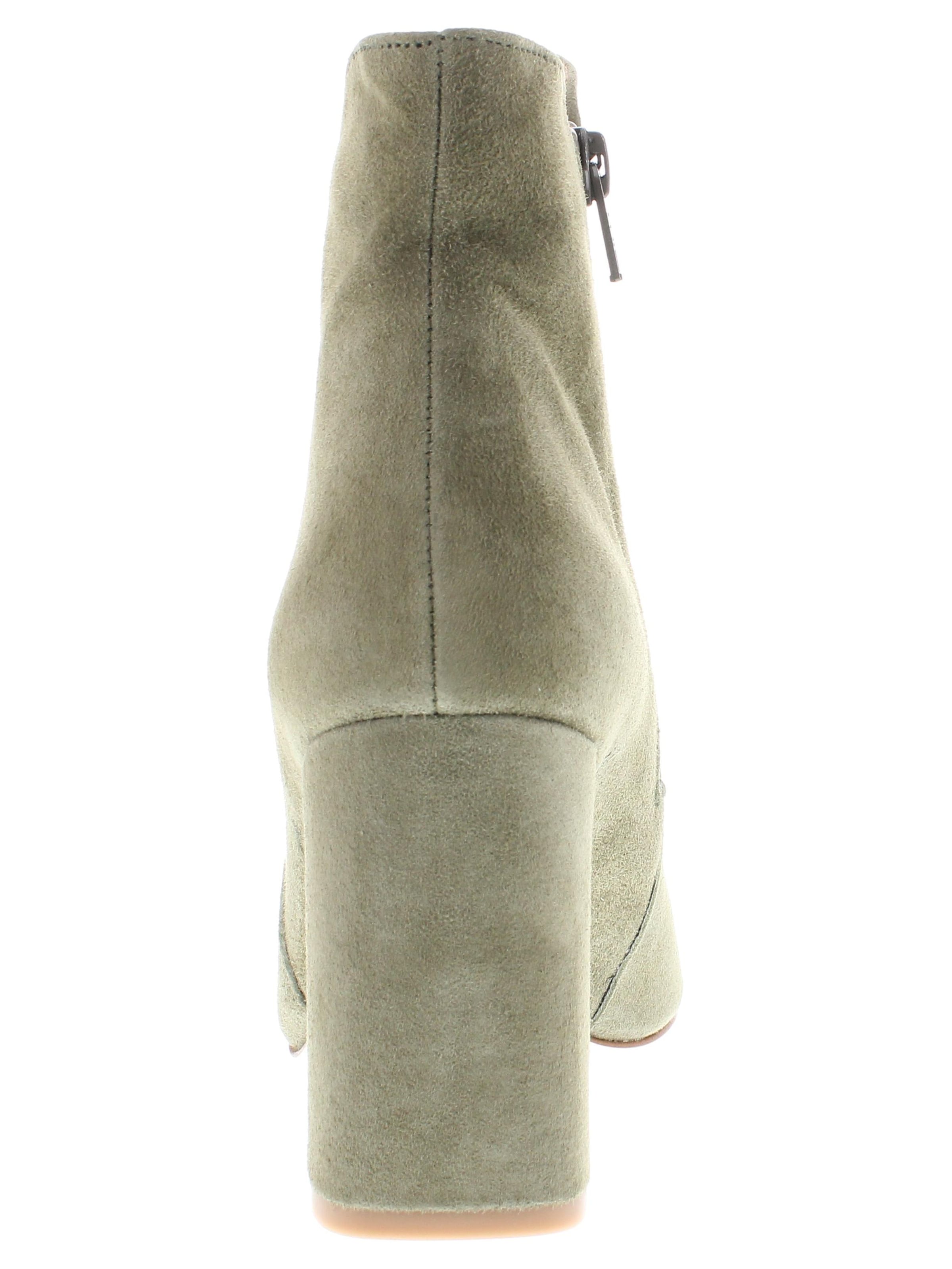 XAVER LUIS Schuhmanufaktur Booties 'VERO - Spitze Stiefelette mit Blockabsatz' in Green