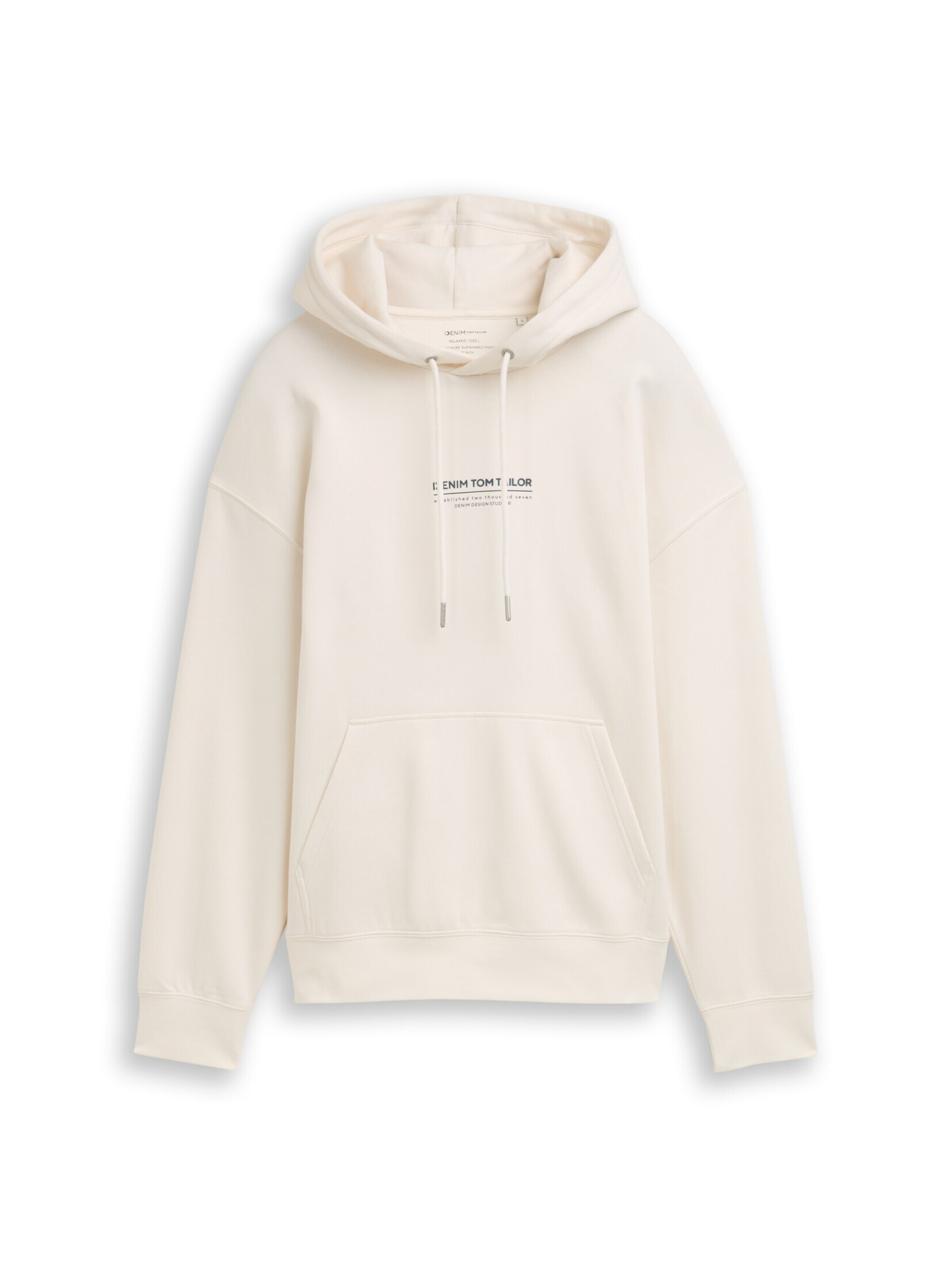 TOM TAILOR DENIM Sweatshirt in Beige: voorkant