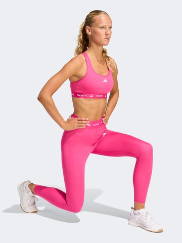 Skinny Pantalon de sport ADIDAS PERFORMANCE en rose : devant