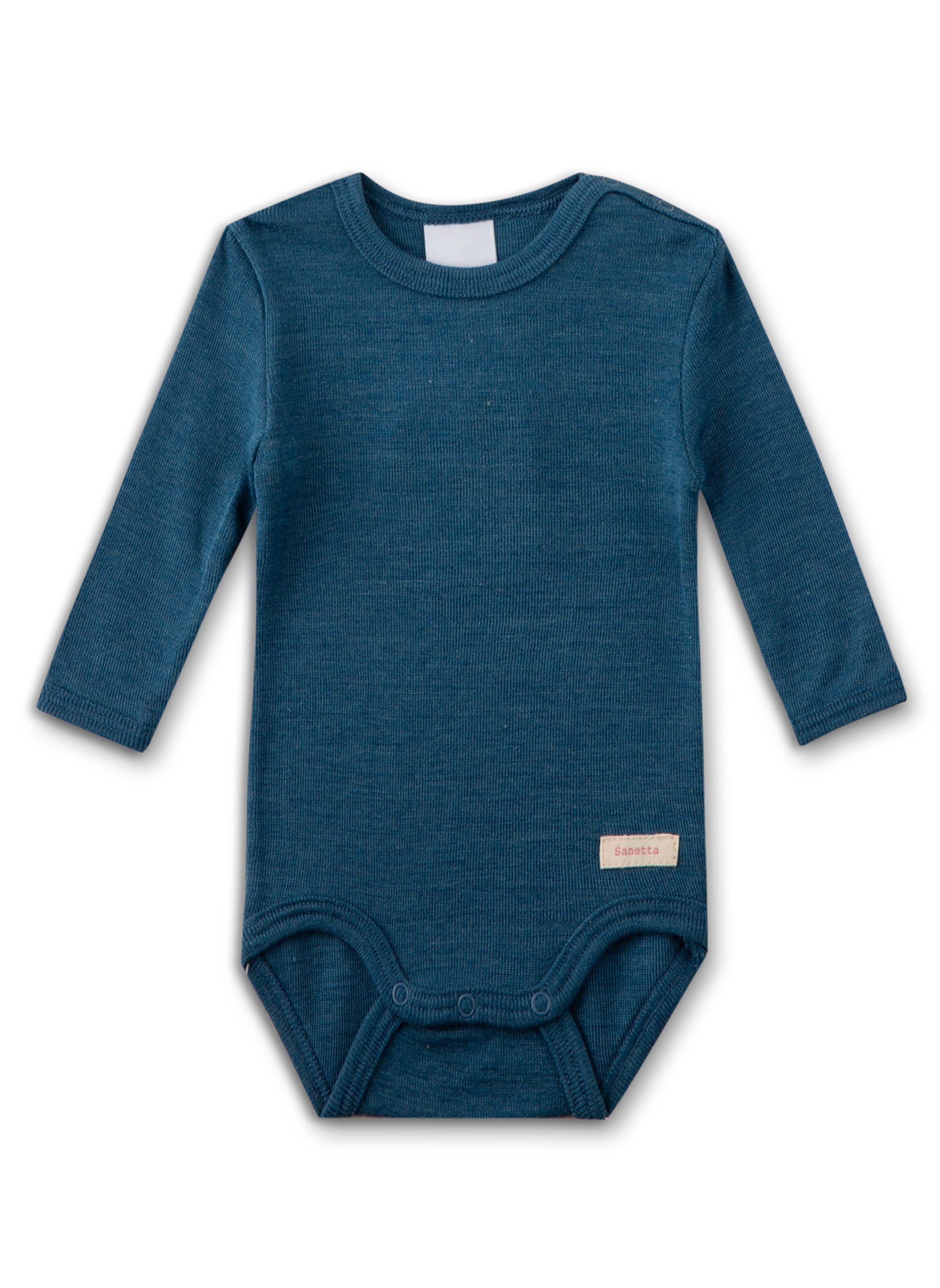 Tutina / body per bambino di Sanetta in blu: frontale